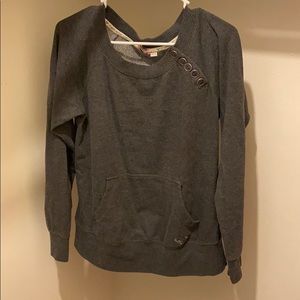 Roxy Dark Grey Pullover Scoop Neck size XL